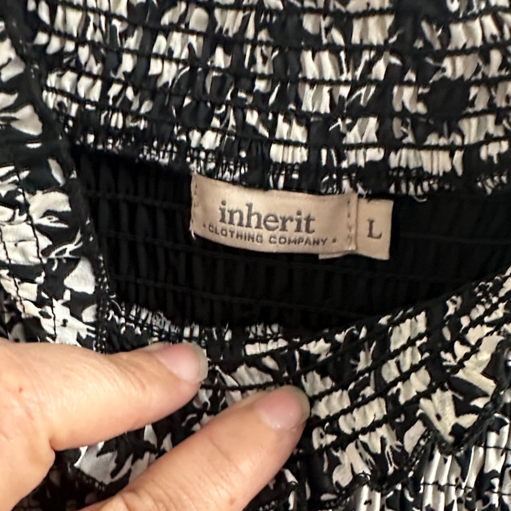Floral Black and White Women's Dress - Picture 5 of 6